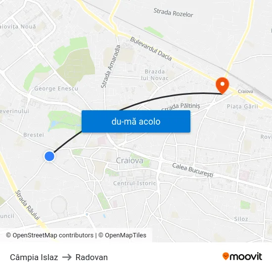 Harta de Câmpia Islaz către Radovan