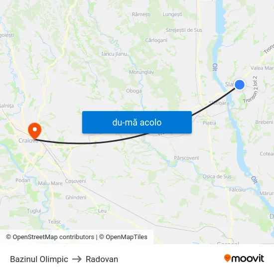 Harta de Bazinul Olimpic către Radovan