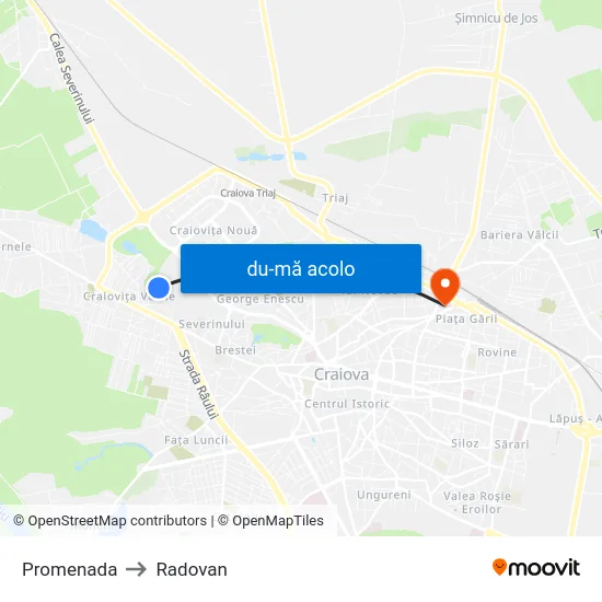 Harta de Promenada către Radovan