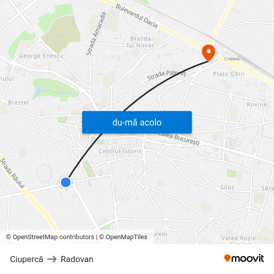 Harta de Ciupercă către Radovan