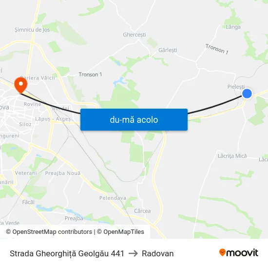 Harta de Strada Gheorghiță Geolgău 441 către Radovan