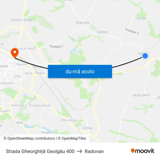 Harta de Strada Gheorghiță Geolgău 400 către Radovan