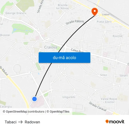 Harta de Tabaci către Radovan