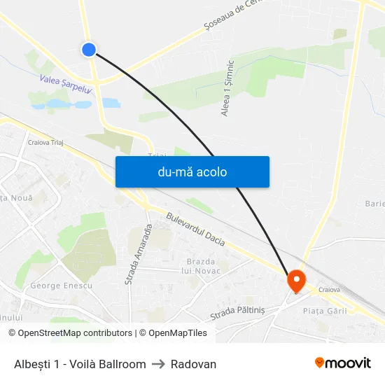 Harta de Albești 1 - Voilà Ballroom către Radovan