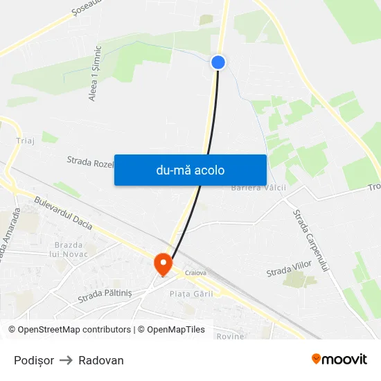 Harta de Podișor către Radovan