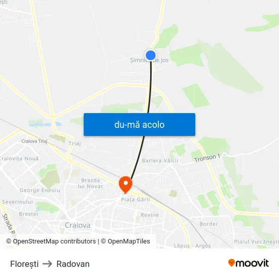 Harta de Florești către Radovan