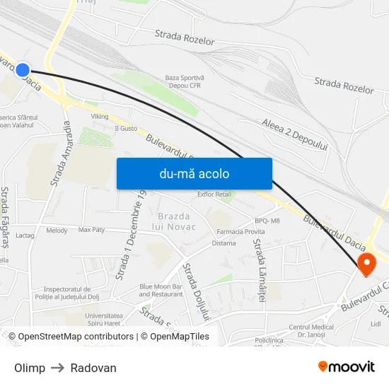 Harta de Olimp către Radovan