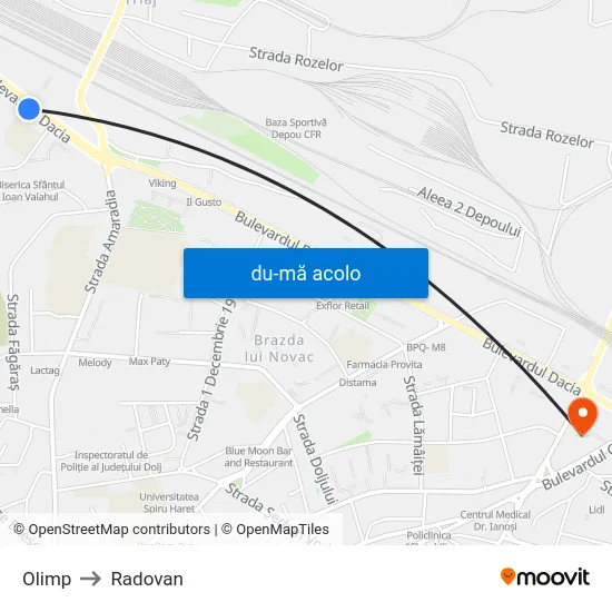 Harta de Olimp către Radovan