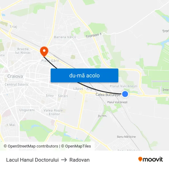 Harta de Lacul Hanul Doctorului către Radovan