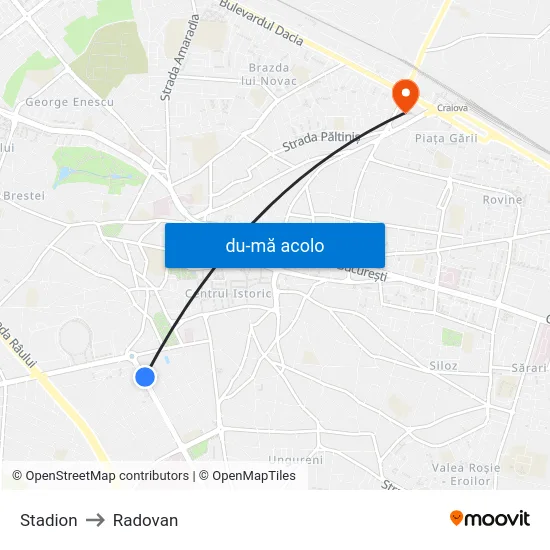 Harta de Stadion către Radovan