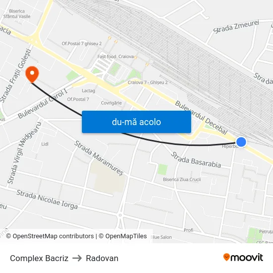 Harta de Complex Bacriz către Radovan