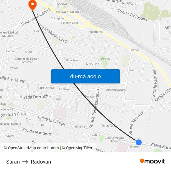 Harta de Sărari către Radovan