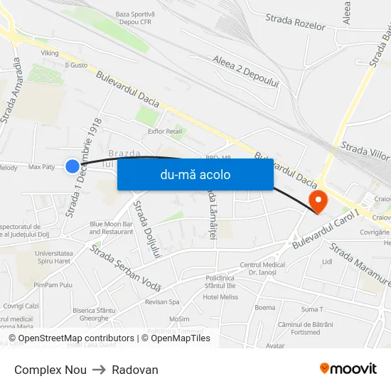 Harta de Complex Nou către Radovan