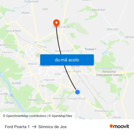 Harta de Ford Poarta 1 către Simnicu de Jos