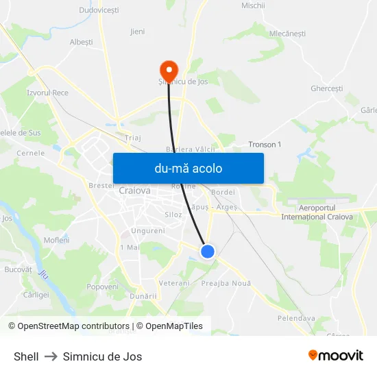 Harta de Shell către Simnicu de Jos