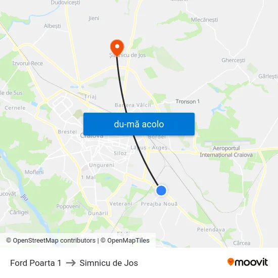 Harta de Ford Poarta 1 către Simnicu de Jos