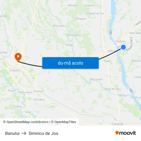 Harta de Banului către Simnicu de Jos