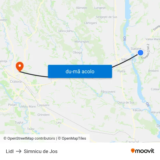 Harta de Lidl către Simnicu de Jos