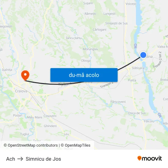 Harta de Ach către Simnicu de Jos