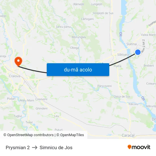 Harta de Prysmian 2 către Simnicu de Jos