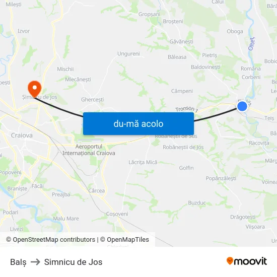 Harta de Balș către Simnicu de Jos