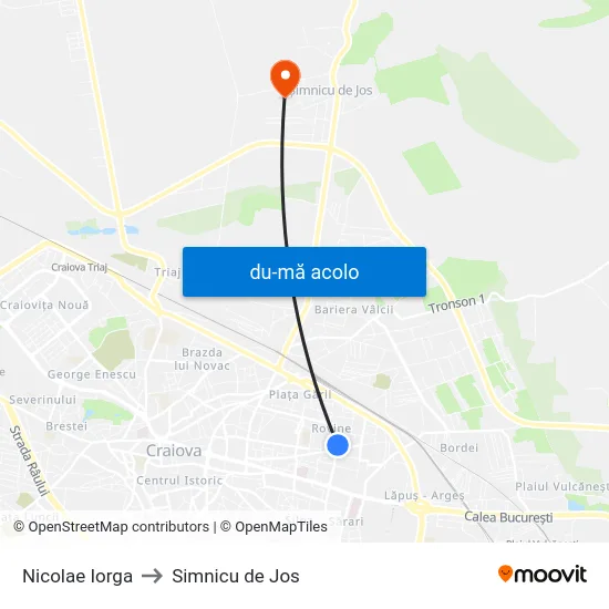 Harta de Nicolae Iorga către Simnicu de Jos