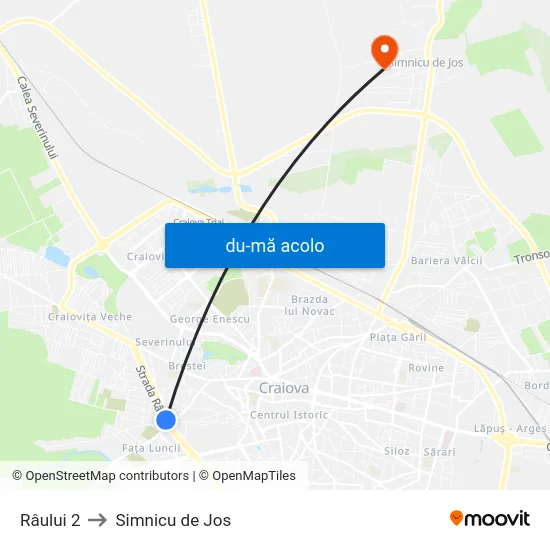 Harta de Râului 2 către Simnicu de Jos