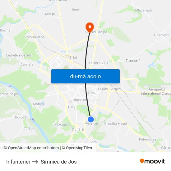 Harta de Infanteriei către Simnicu de Jos