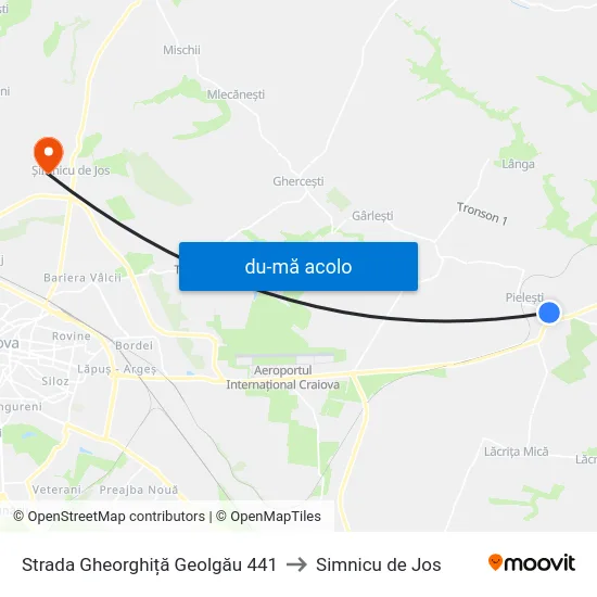 Harta de Strada Gheorghiță Geolgău 441 către Simnicu de Jos