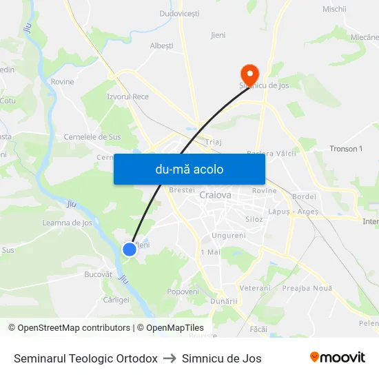 Harta de Seminarul Teologic Ortodox către Simnicu de Jos
