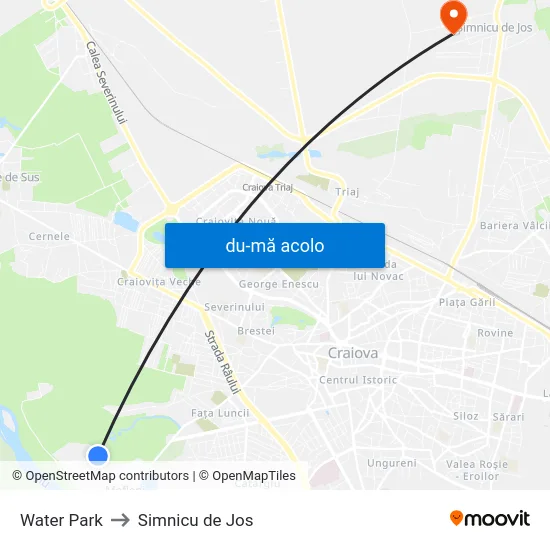 Harta de Water Park către Simnicu de Jos