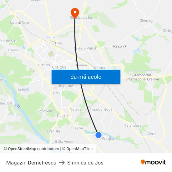 Harta de Magazin Demetrescu către Simnicu de Jos