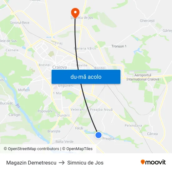 Harta de Magazin Demetrescu către Simnicu de Jos