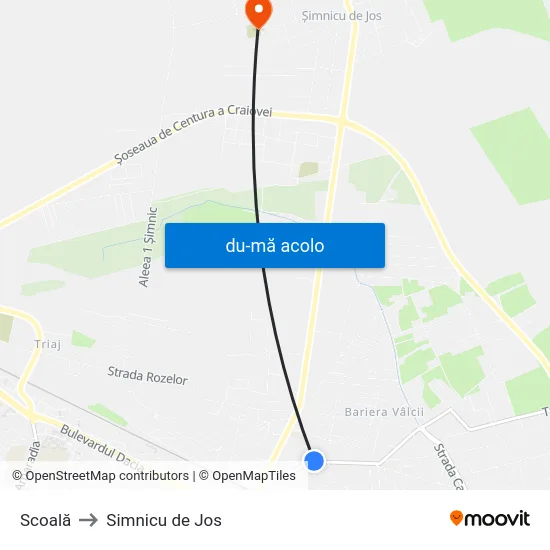 Harta de Scoală către Simnicu de Jos