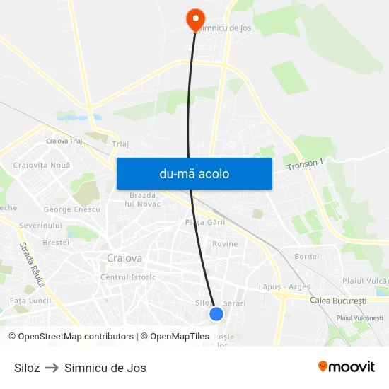 Harta de Siloz către Simnicu de Jos