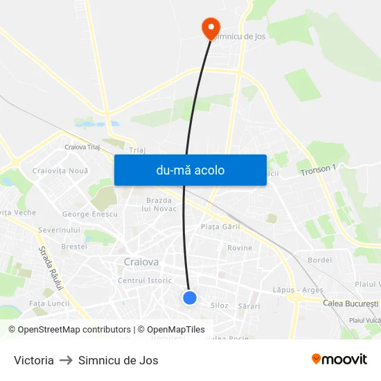 Harta de Victoria către Simnicu de Jos