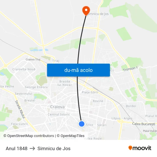 Harta de Anul 1848 către Simnicu de Jos