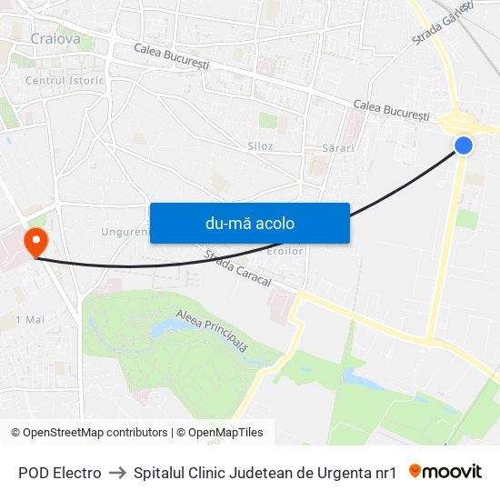 Harta de POD Electro către Spitalul Clinic Judetean de Urgenta nr1