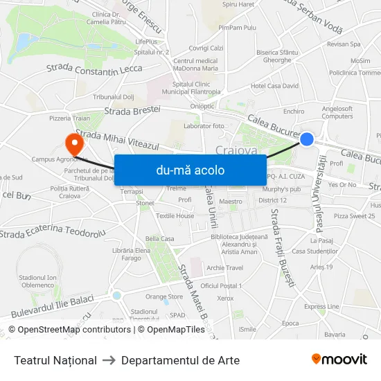 Harta de Teatrul Național către Departamentul de Arte