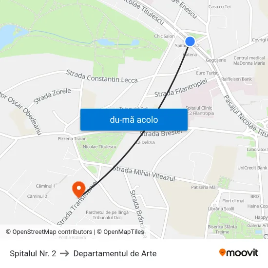 Harta de Spitalul Nr. 2 către Departamentul de Arte