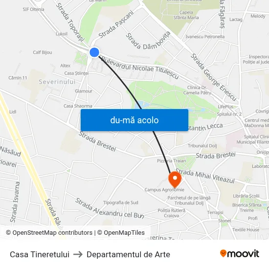 Harta de Casa Tineretului către Departamentul de Arte