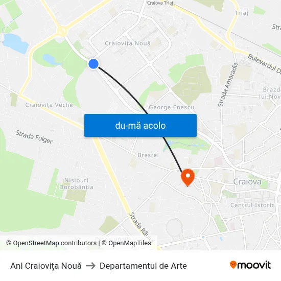 Harta de Anl Craiovița Nouă către Departamentul de Arte