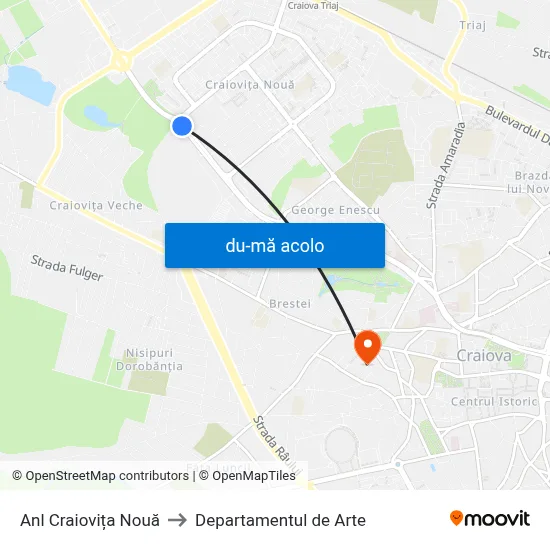 Harta de Anl Craiovița Nouă către Departamentul de Arte