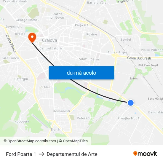 Harta de Ford Poarta 1 către Departamentul de Arte