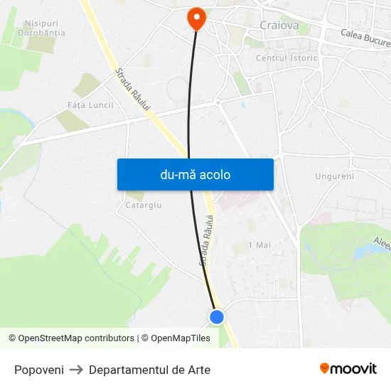 Harta de Popoveni către Departamentul de Arte