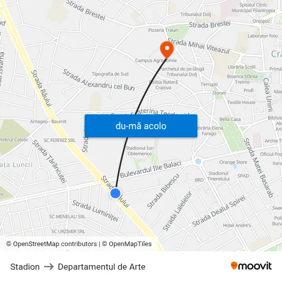 Harta de Stadion către Departamentul de Arte