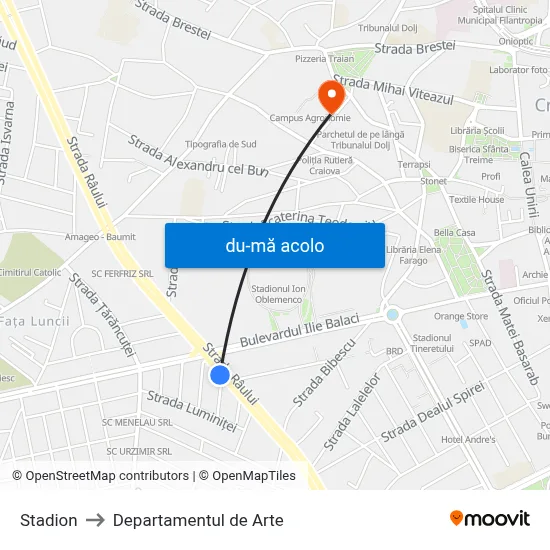 Harta de Stadion către Departamentul de Arte