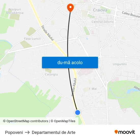 Harta de Popoveni către Departamentul de Arte