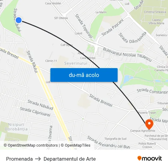 Harta de Promenada către Departamentul de Arte