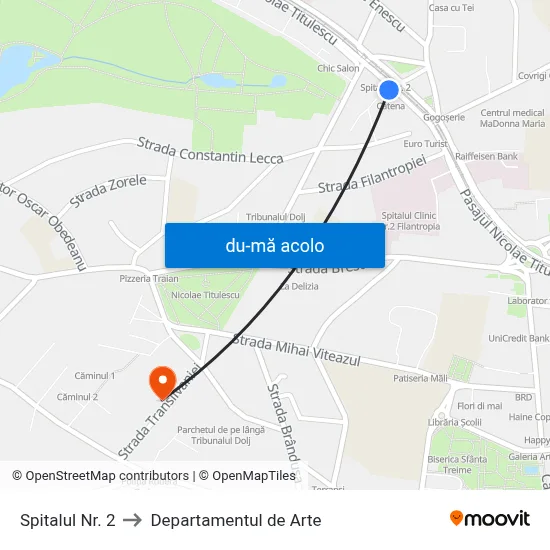 Harta de Spitalul Nr. 2 către Departamentul de Arte